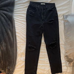 Black ripped boyfriend jeans